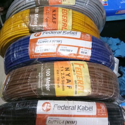 Kabel Listrik Serabut NYAF 2.5mm 2,5mm 2.5 mm 2,5 mm Federal 100meter