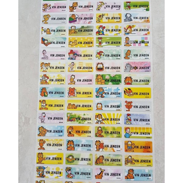 

Garfiels Label nama sticker label name waterproof