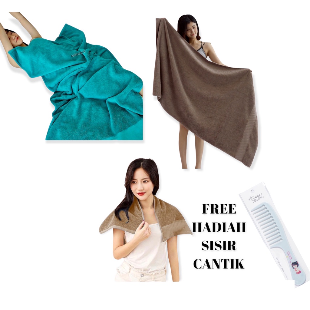 Handuk Paket Hemat 3 Handuk 100 Ribu Free Hadiah Sisir Handuk Hotel Tebal Cotton 100% Terlaris Termurah