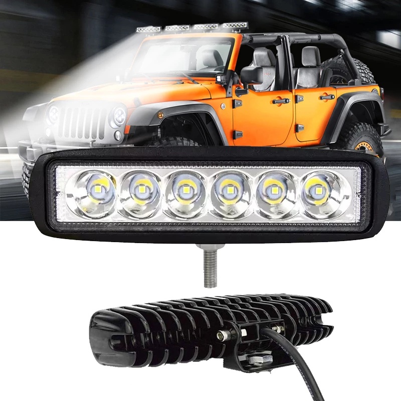 1 Pc Super Bright 18W Portable Waterproof and Durable Universal Car Spot Lights With 6 LED bulbs