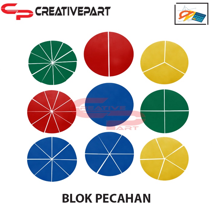 Model Blok Pecahan / Alat Peraga Matematika