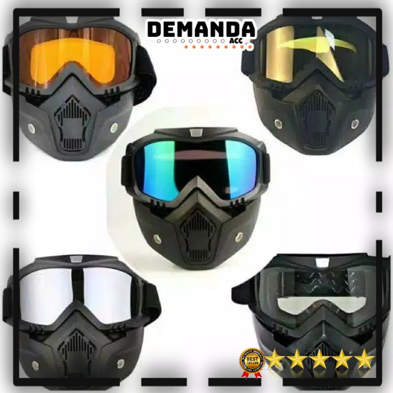 Kacamata gogle mask Google goggle motor helm TRABAS SUPERMOTO TRAIL RETRO CAFE RACER bogo klasik kacamata helm motor cross mx scott goggle motor kaca mata goggle inko kuning pelangi biru coklat silver rainbow 100% Safety Airsoft Google Mask Helm Masker