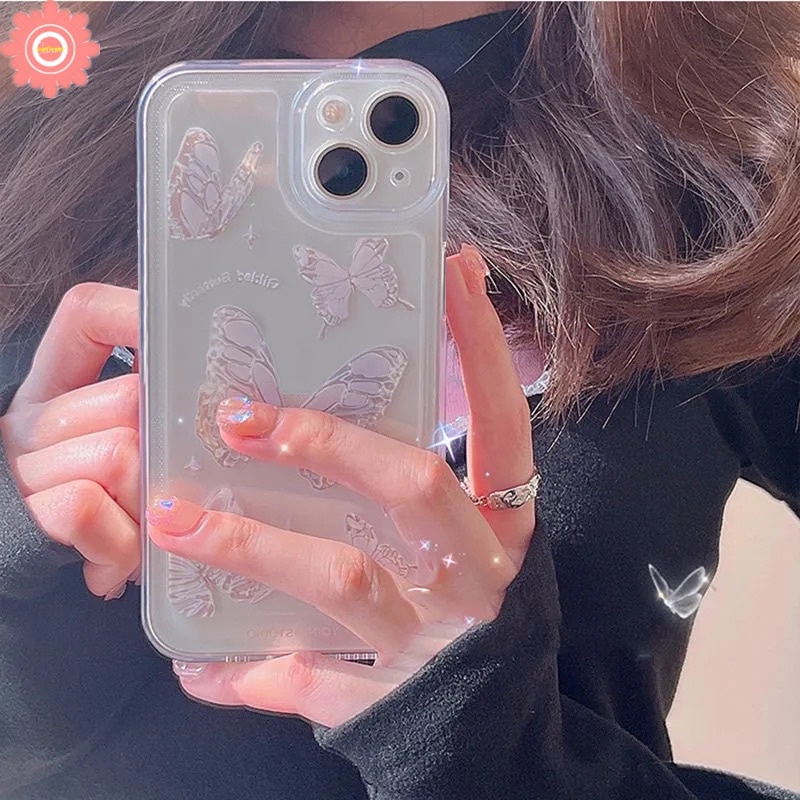 Fantasy Butterfly Case Transparan Motif Angel Eyes Untuk IPhone 7 8 Plus 13 11 12 Pro MAX 6 6s 7 Plus 8 Plus XR X XS MAX