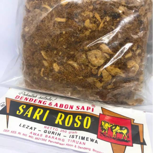 

Abon sapi cap SARI ROSO 250gram