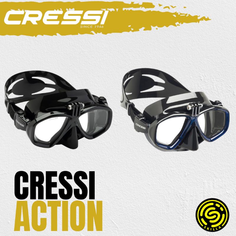 Jual Cressi Action Dive Mask With Action Cam Mounting Shopee Indonesia