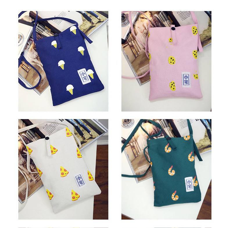 TM-01 tas selempang kecil mini sling bag wanita import korea jepang pattern kanji