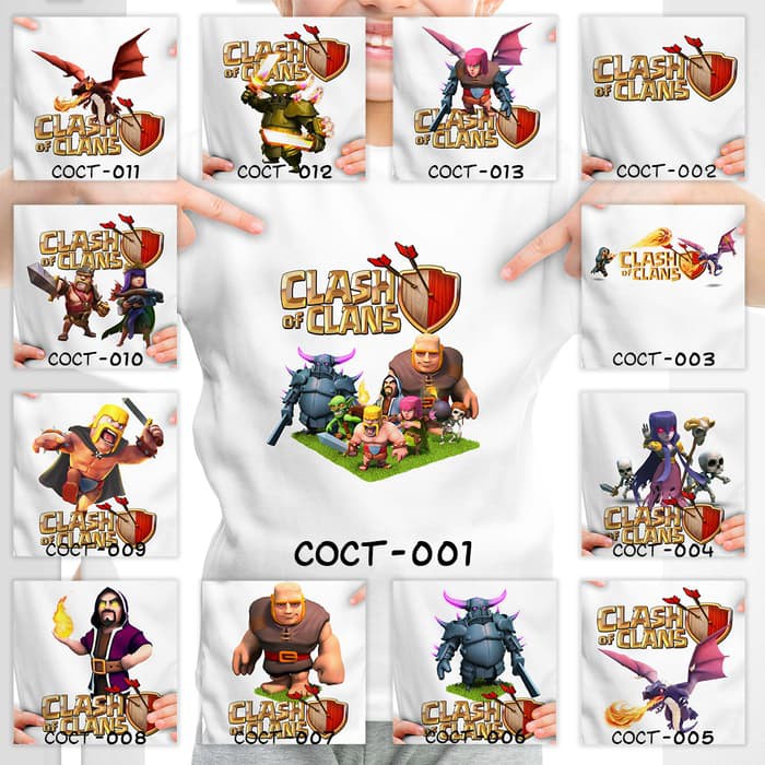 PROMO BAJU KELUARGA  Kaos Anak Clash of Clans / CoC - 13 Motif