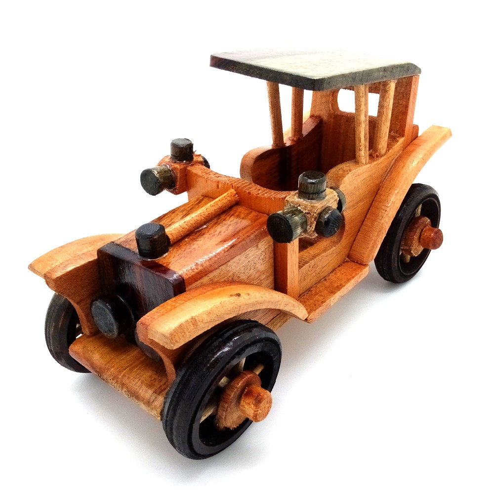 Diecast Miniatur Kayu Kendaraan Mobil Kapal Sepeda - Isi 5 pcs