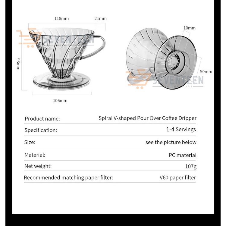 GELAS PENYARING KOPI AKRILIK COFFEE DRIPPER V60 02 DRIP CUP POUR OVER COFFEE MANUAL BREW FILTER