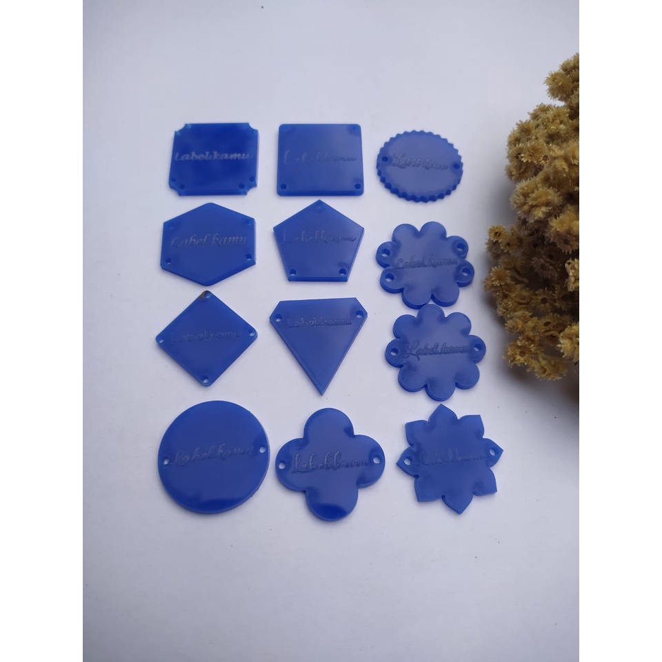 (NAVY) Label Hijab, Label Baju, Label logo akrilik