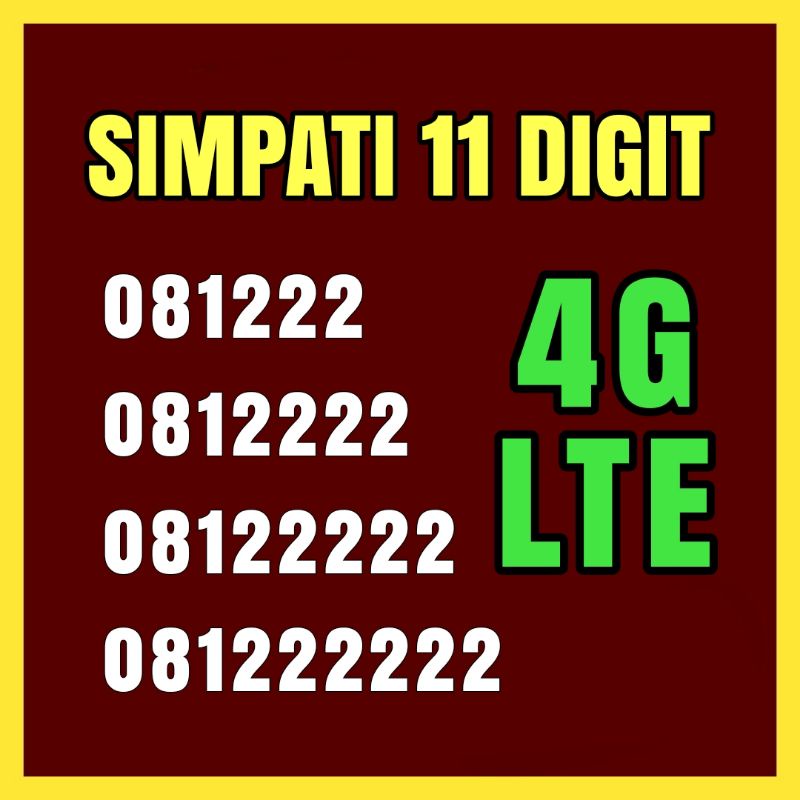 Nomor cantik  simpati 11 digit 4G Perdana simpati cantik 11 digit simpati kartu cantik nomor cantik 