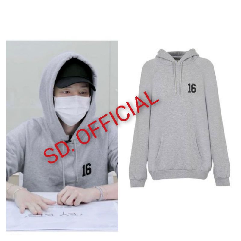 Jaket Hoodie BTS JIMIN 16 Logo Dada Kiri