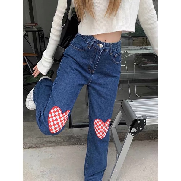 JEANS IMPORT CULLOTE WANITA KULOT DENIM LOVE HIGHWAIST CHECKER HW CELANA MX883