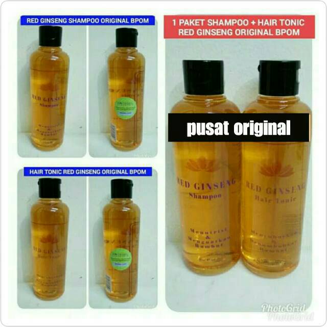 PAKET RED GINSENG SHAMPOO AND HAIR TONIC BPOM ORIGINAL PENUMBUH RAMBUT