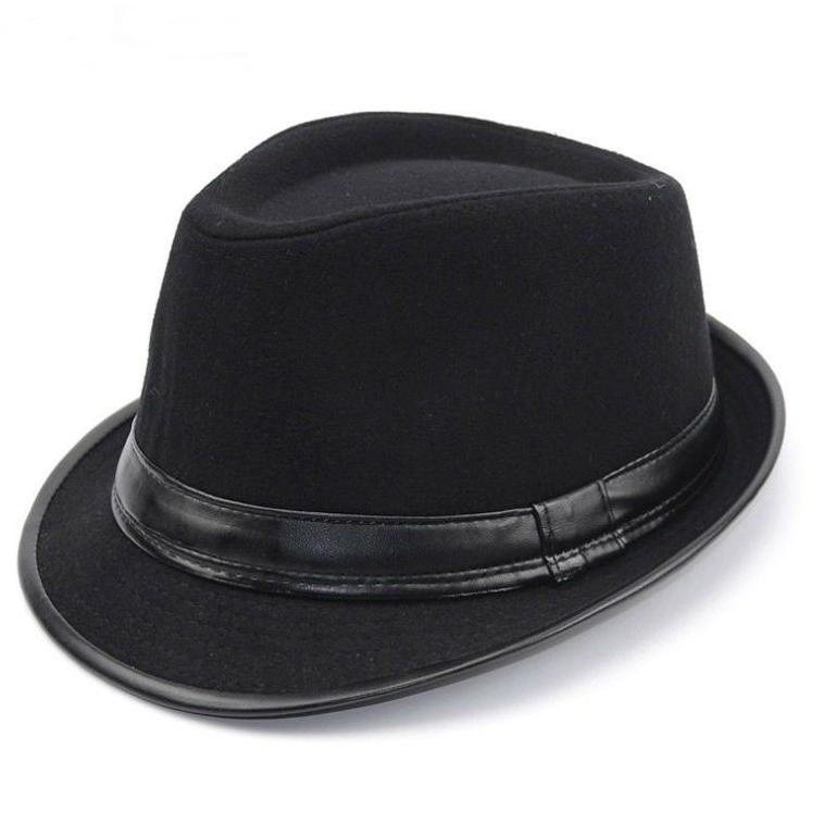 Topi fedora kulit domba asli pria/topi laken pria/topi tompi/100% ori –BEJ.21Jl22х