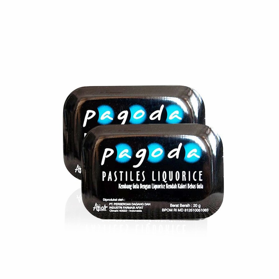 PERMEN PAGODA PASTILES LIQUORICE - Pelega Tenggorokan 20 GR