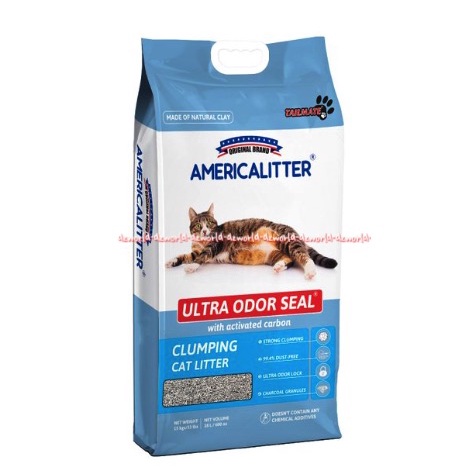 Americalitter Ultra Odor Seal Clumping Cat Litter 10L America Litter Pasir Kucing Untuk Bau Menyengat Muda Mengumpal 10 Litter