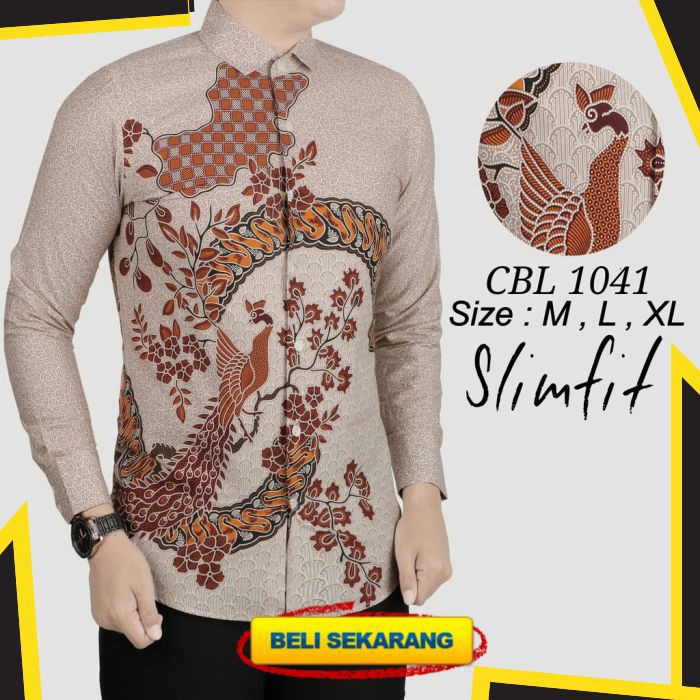 KEMEJA BATIK PRIA SLIM FIT ELEGAN BAJU BATIK PRIA SLIM FIT MEWAH CBL1041