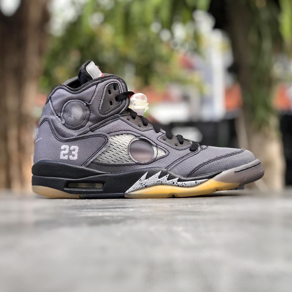 Air Jordan 5 x Off-white Muslin by Virgil Abloh 100% Original