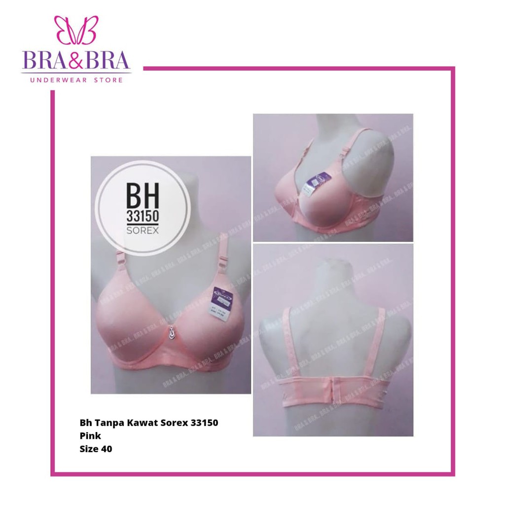 Sale Bh Tanpa Kawat Sorex 33150 Pink Size 40