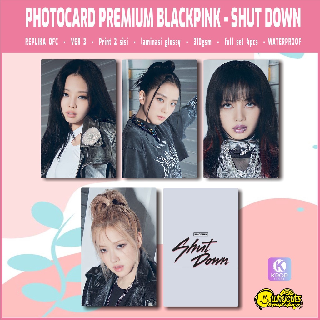 PHOTOCARD SET PC KPOP UNOFFICIAL BLACKPINK &quot;PINK VENOM&quot; / PRINT 2 SISI / GLOSSY / 4 PCS / WATERPROOF