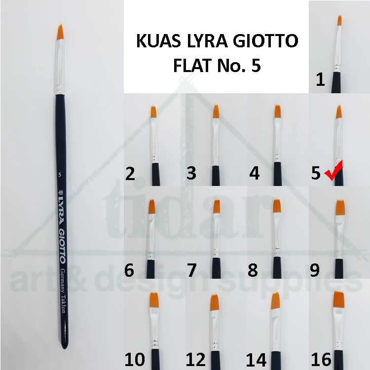 

Lyra Giotto Artist Flat Brush No. 5 - Kuas Lukis Taklon Lira Gepeng / Datar