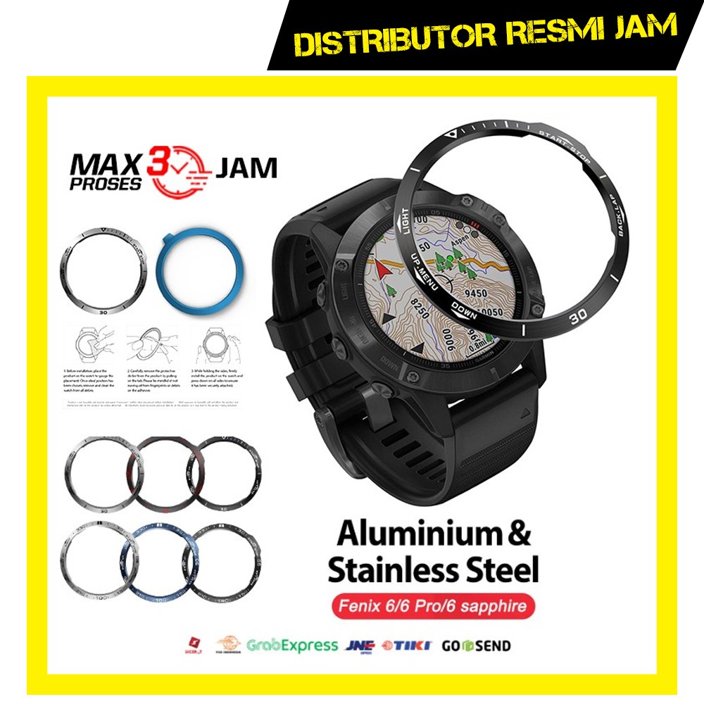 Ring Bezel Style Garmin Fenix 6 Pro Solar Cover Case Bezel Jam Acc