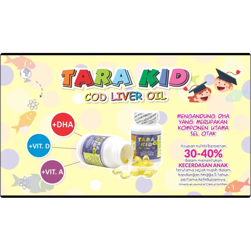 TARAKID / TARA KID Vitamin Anak Cerdas / Cod Liver Oil + DHA Isi 30