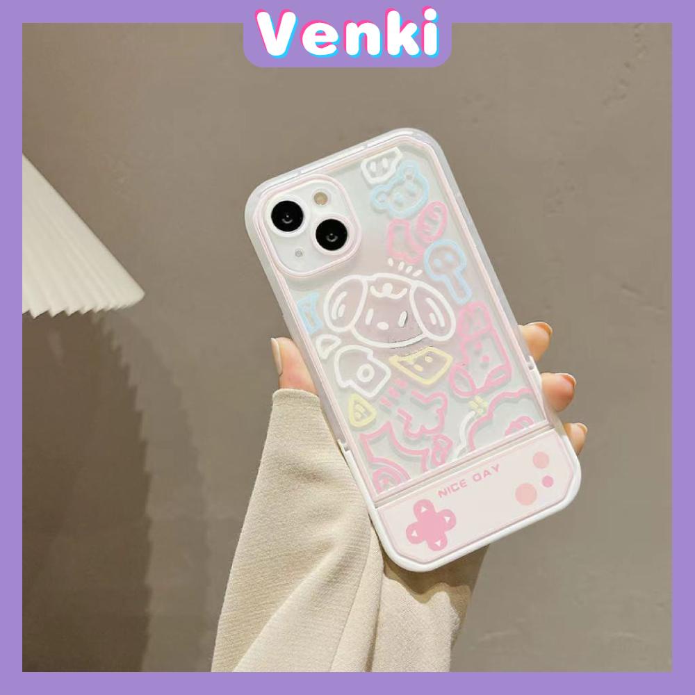 iPhone Case with Invisible Folding Stand Silicone Soft Case Airbag Shockproof Protection Camera Cartoon Cute Compatible For iPhone 11 Pro Max 13 Pro Max 12 Pro Max 7Plus xr XS Max