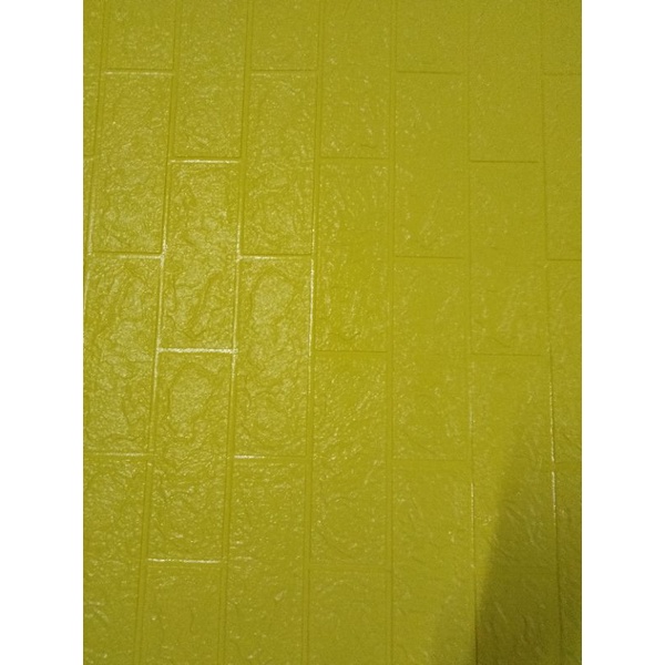 Wallpaper Dinding 3D Foam Motif Batu Bata Ukuran 77 x 70 CM Dekorasi Dinding Kamar Rumah Murah//List Wallpaper uk.11x70cm-KUNING PROMO