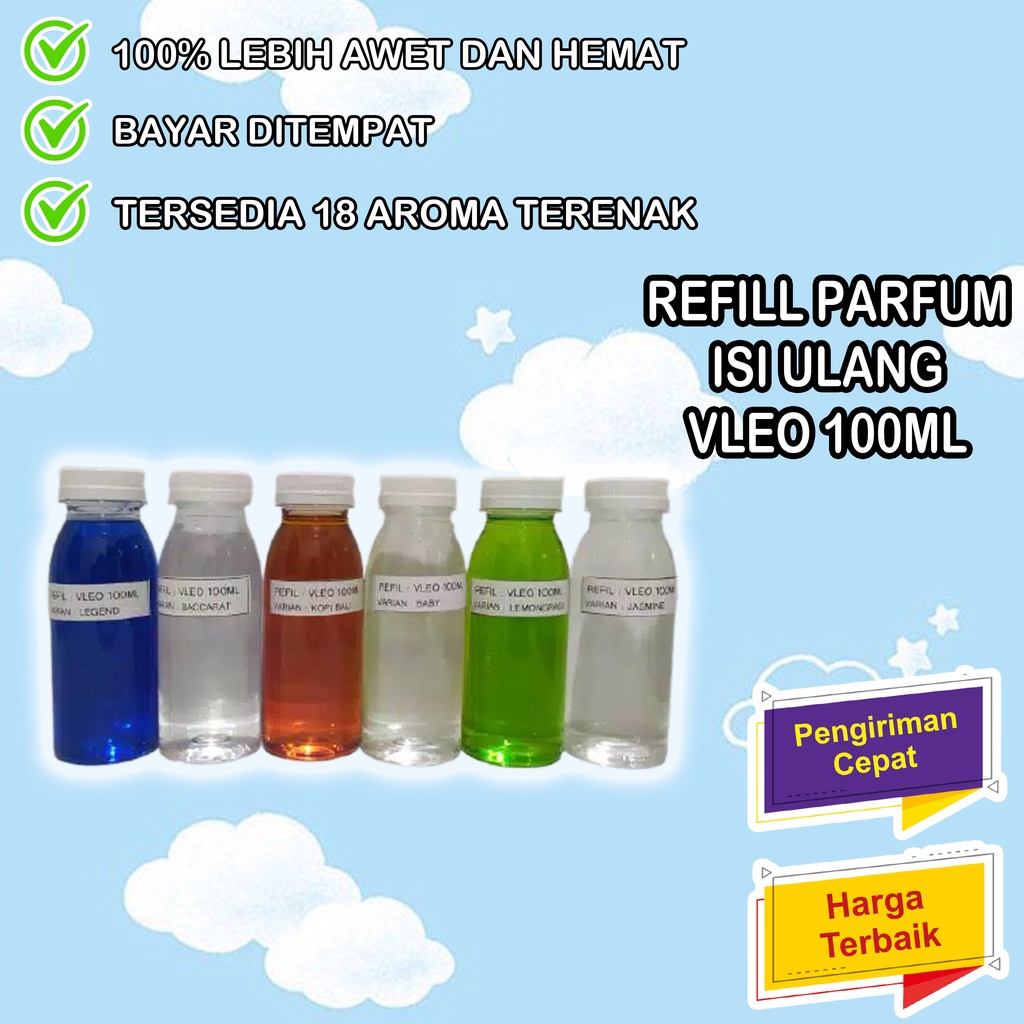 Parfum Murah Tahan Lama Ocean Fresh Pengharum Pewangi Mobil Ruangan Kamar Refil Isi Ulang Vleo 100ml