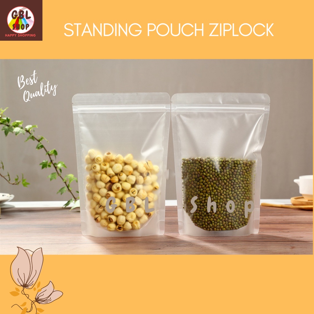 Kantong Plastik Klip Buram 18x26 Standing Pouch Ziplock (20pcs)
