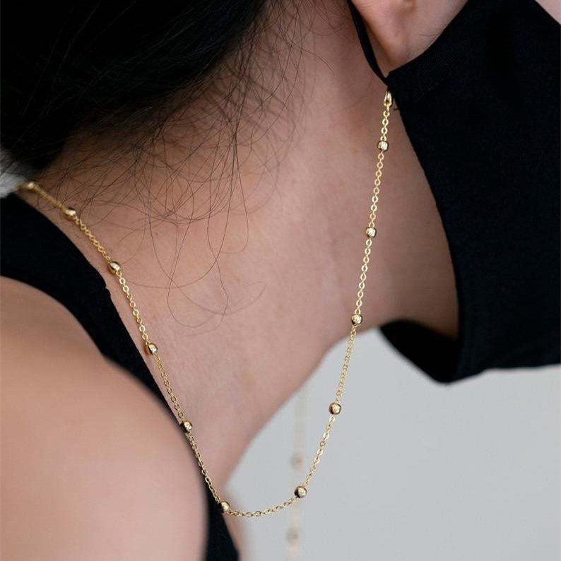 【MHANG】kalung kacamata Fashion Rantai Gantung Topeng Multi Gaya Kalung Mutiara Tujuan Ganda Sederhana Kepribadian Korea Anti-hilang Perhiasan Leher Gantung