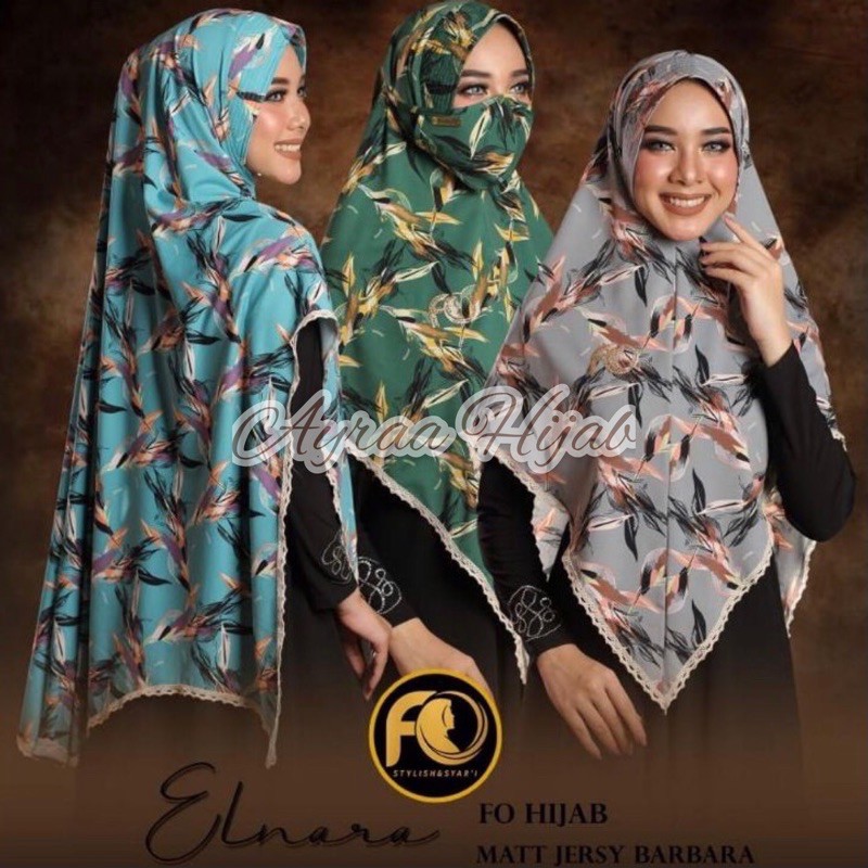 Ayraa Hijab❣️ Jilbab Instan Khimar Elnara Jersey Barbara Original FO Hijab