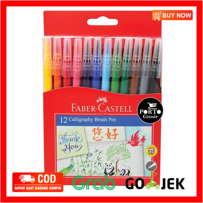 

(BISA COD) Faber-Castell Calligraphy Brush Pen Set 12 Kuas Kaligrafi Lettering