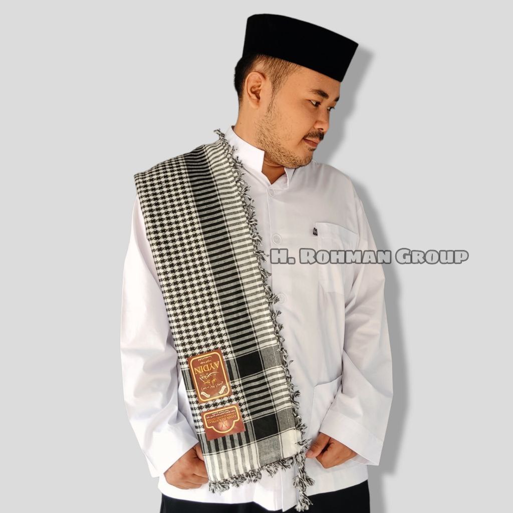 Bisa Cod Sorban Motif Kombinasi Persegi Sorban Santri Ustadz Sorban Haji Arafat H. Rohman Aydin