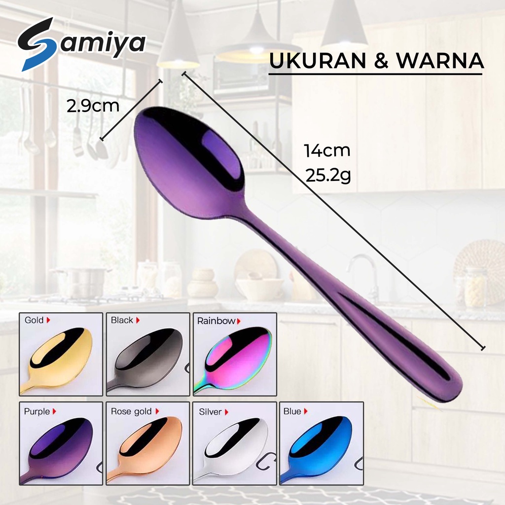 Sendok teh warna / tea spoon color / sendok teh dessert stainless