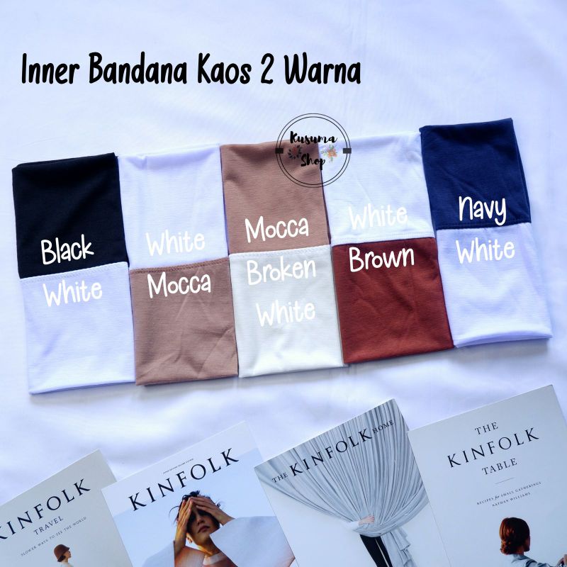 Inner bandana bahan kaos 2 warna /daleman hijab 2 warna