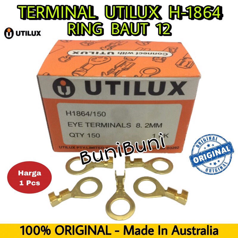 Terminal Skun Utilux Ring Baut 12 H1864 / Ukuran M8 Diameter 8 MM Original (Eceran)