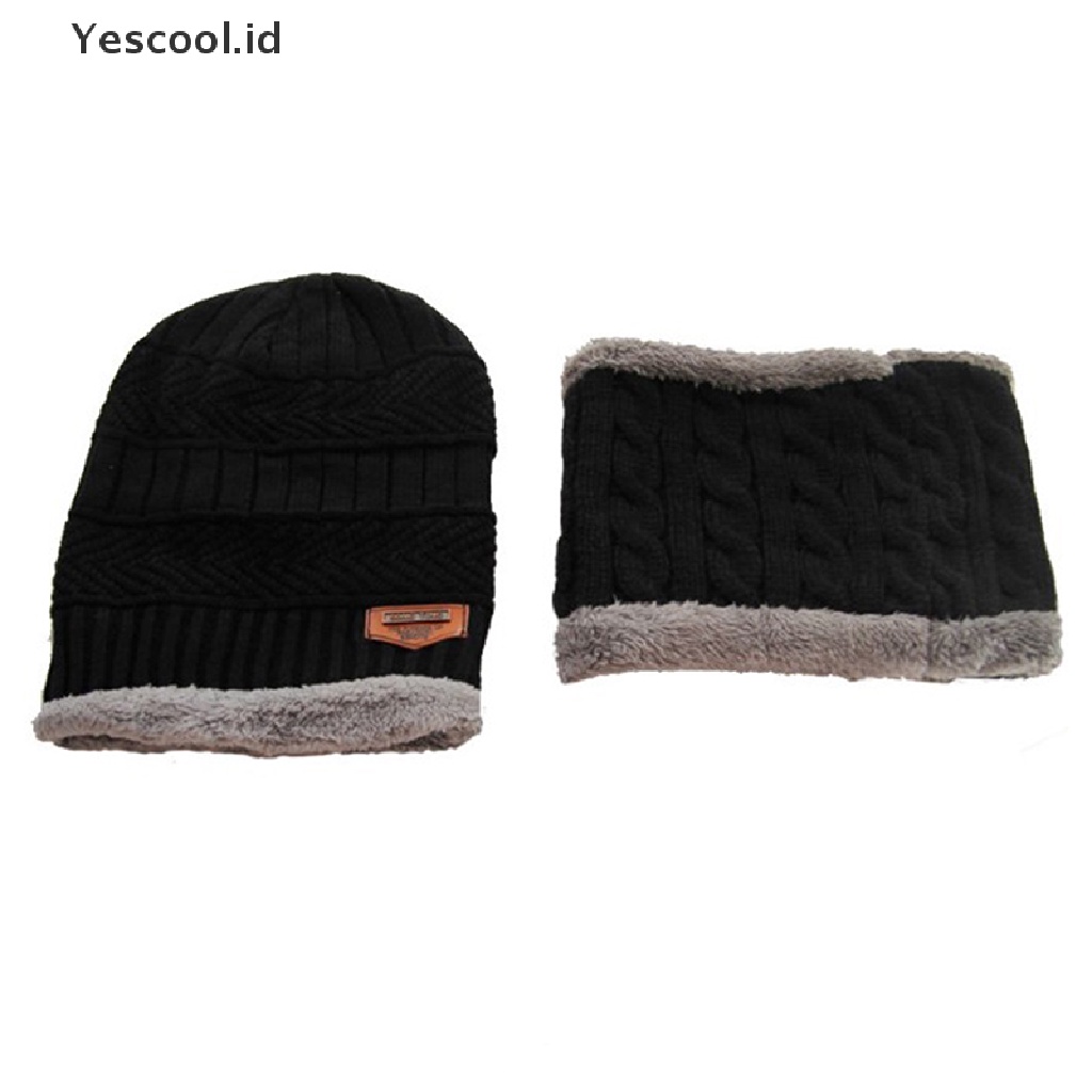 【Yescool】 Winter Hats For Men Skullies Beanie Hat Winter Cap Men Women Wool Scarf Caps .