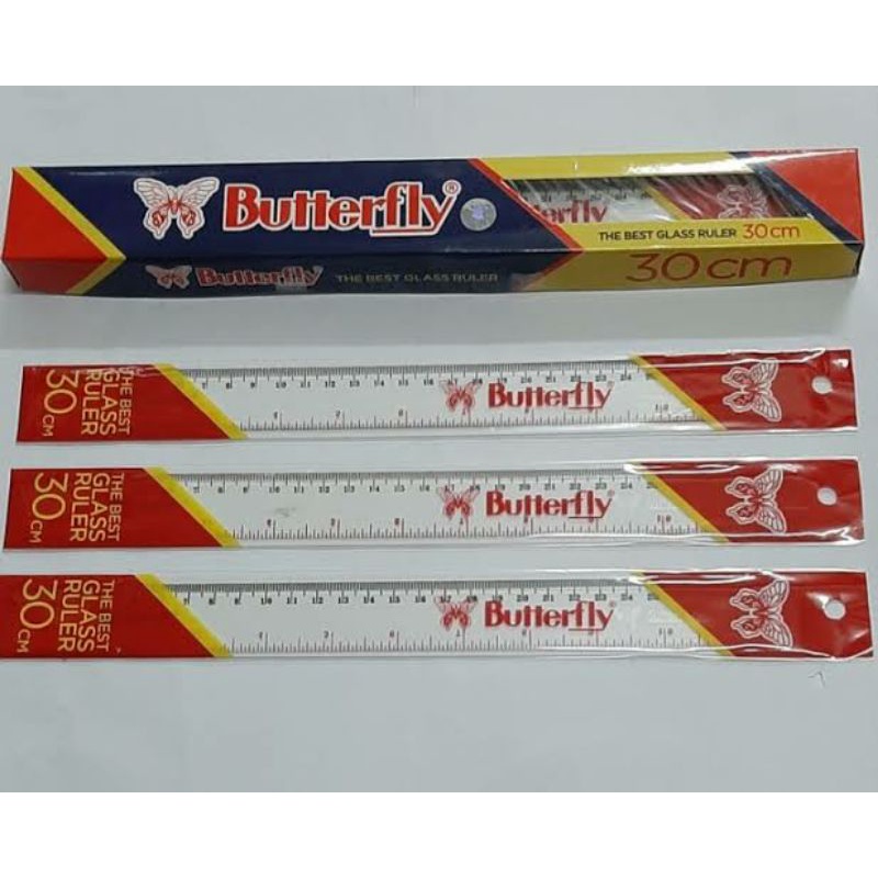 

[Per Pcs] Penggaris Plastik Butterfly 30 cm