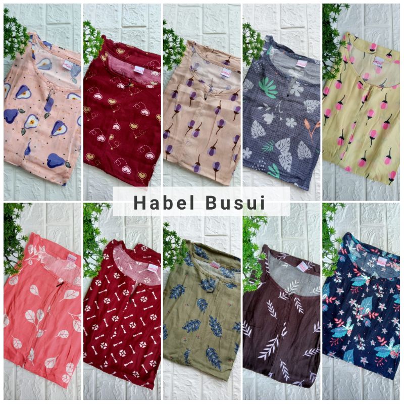 Daster Habel/HISBI Long BUSUI Panjang Semata Kaki Bahan Rayon Premium-3