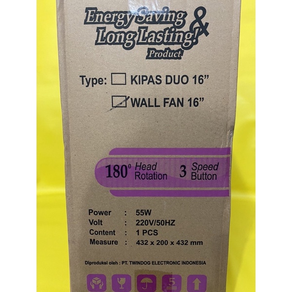 kipas dinding termurah WALL FAN / KIPAS ANGIN DINDING KAVOLUX 16 INCH MURAH