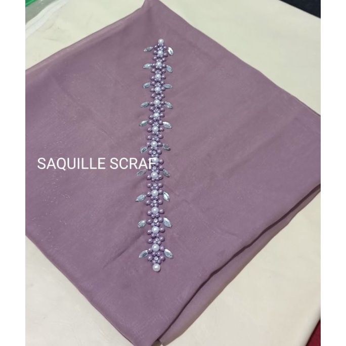 segiempat bella square payet mutiara permata/jilbab segiempat bella square bando payet/hijab bella-UNGU TARO