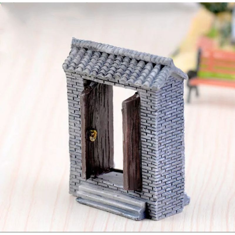 Jual Miniatur Rumah Pintu Gapura Untuk Bonsai Patung Dekorasi Kebun