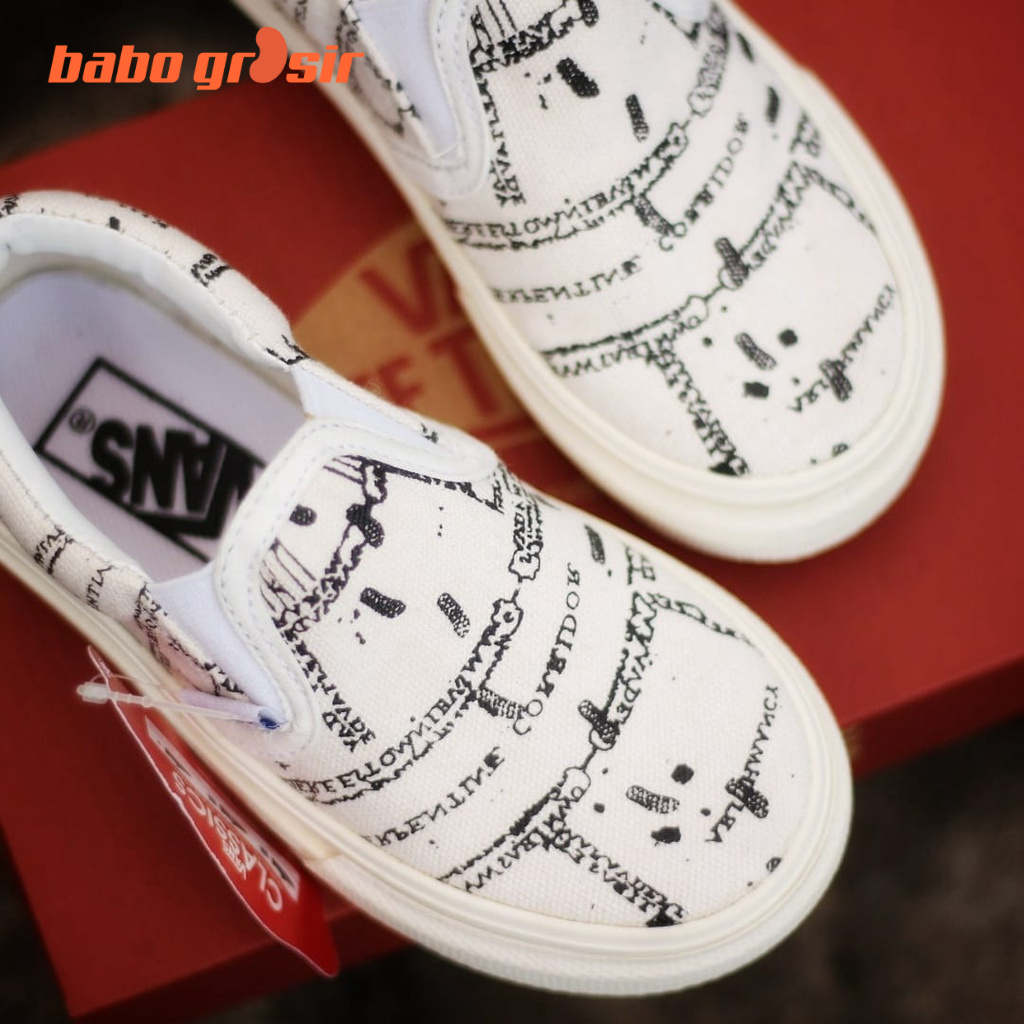 BEST QUALITY Sepatu Anak Vans Slip On Mischief Managed Harry Potter, Tapak Gum Outsole Anti Slip, Tag Made in China, Import Premium