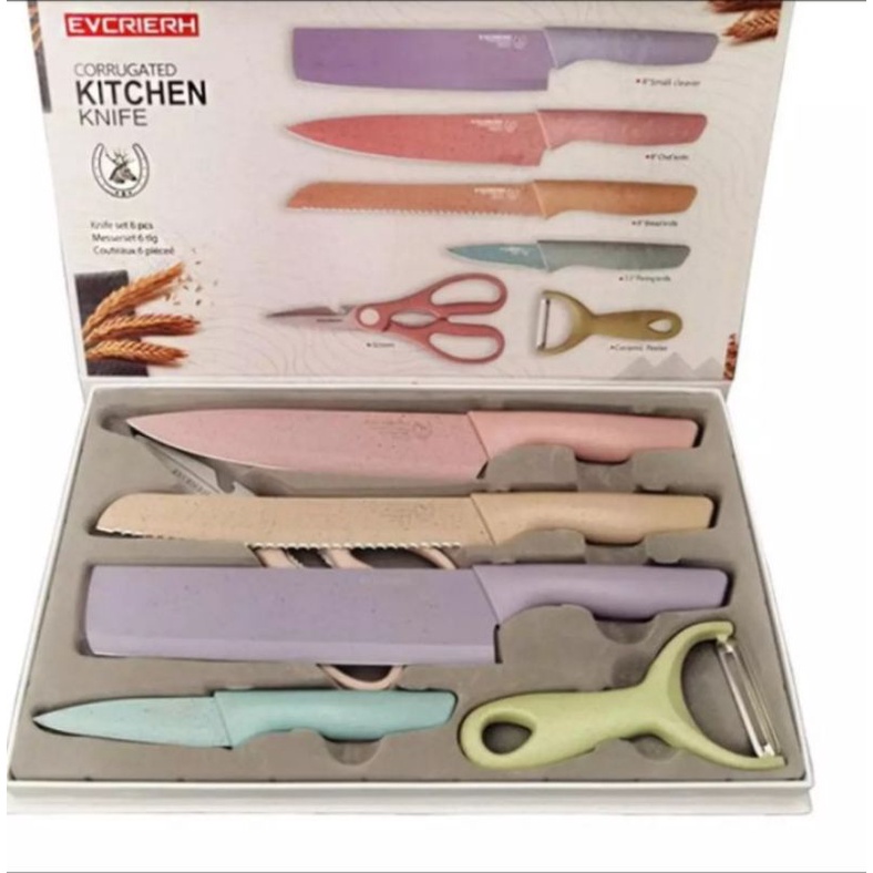 PISAU SET STAINLESS, PISAU SET, EVCRIERH CORRUGATED CHIKET KNIFE
