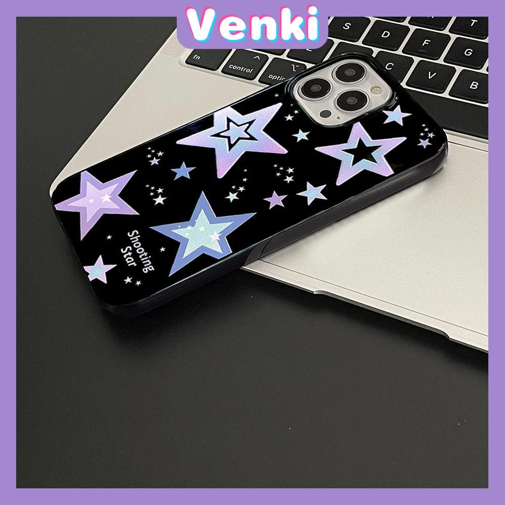 iPhone Case For 14 Series TPU Soft Case Sweet Cute Glossy Black Case Purple Shooting Star Candy Case Camera Protection Shockproof For iPhone 14 13 12 11 Plus Pro Max 7 Plus X XR