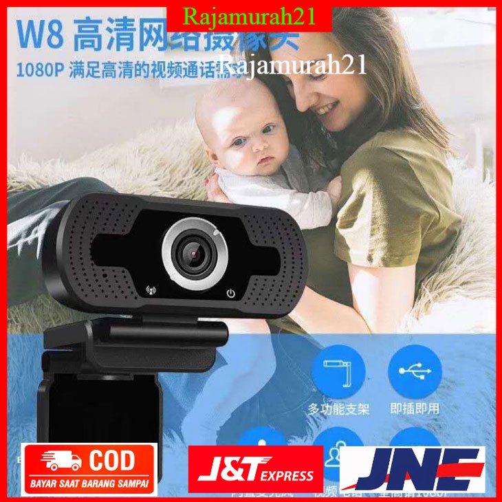 HD Webcam Desktop PC Laptop Video Conference 1080P with Microphone - Black - 7RCA0DBK