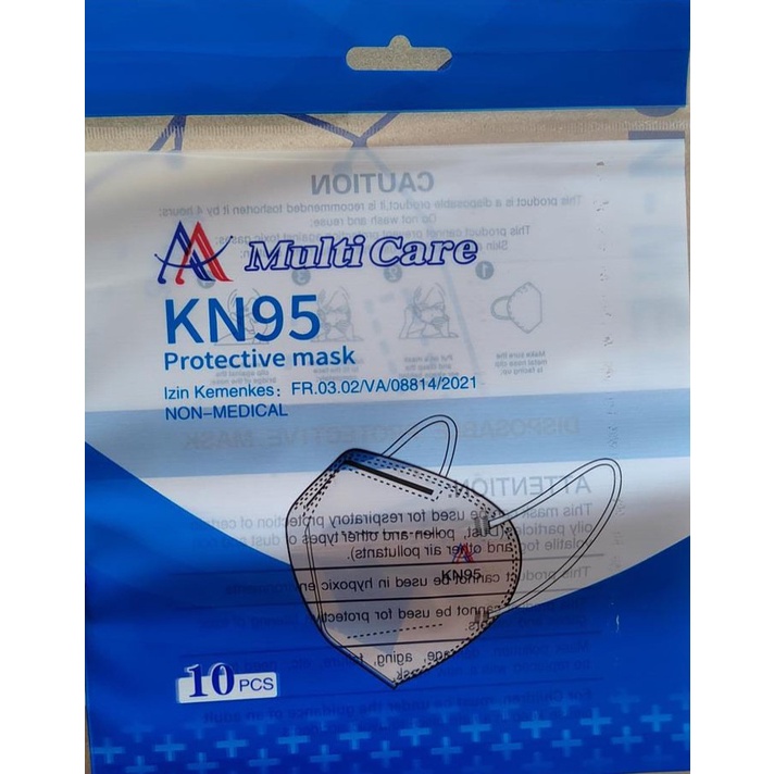 KN95 Izin KEMENKES RI isi 10Pcs/Pack Masker Polos 5ply Anti Virus Dewasa IMPORT High Quality